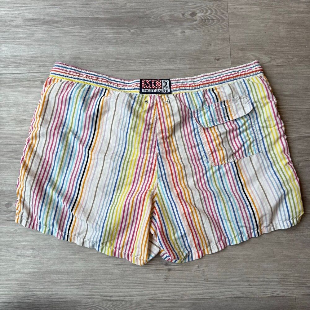 MC2 Saint Barth multi-color vertical striped swim trunks Size XXXL